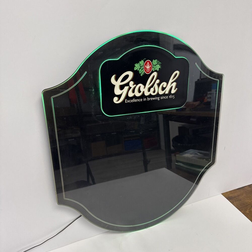 Vintage Grolsch LED Edge Lit Acrylic Bar Menu Message Board Beer Sign